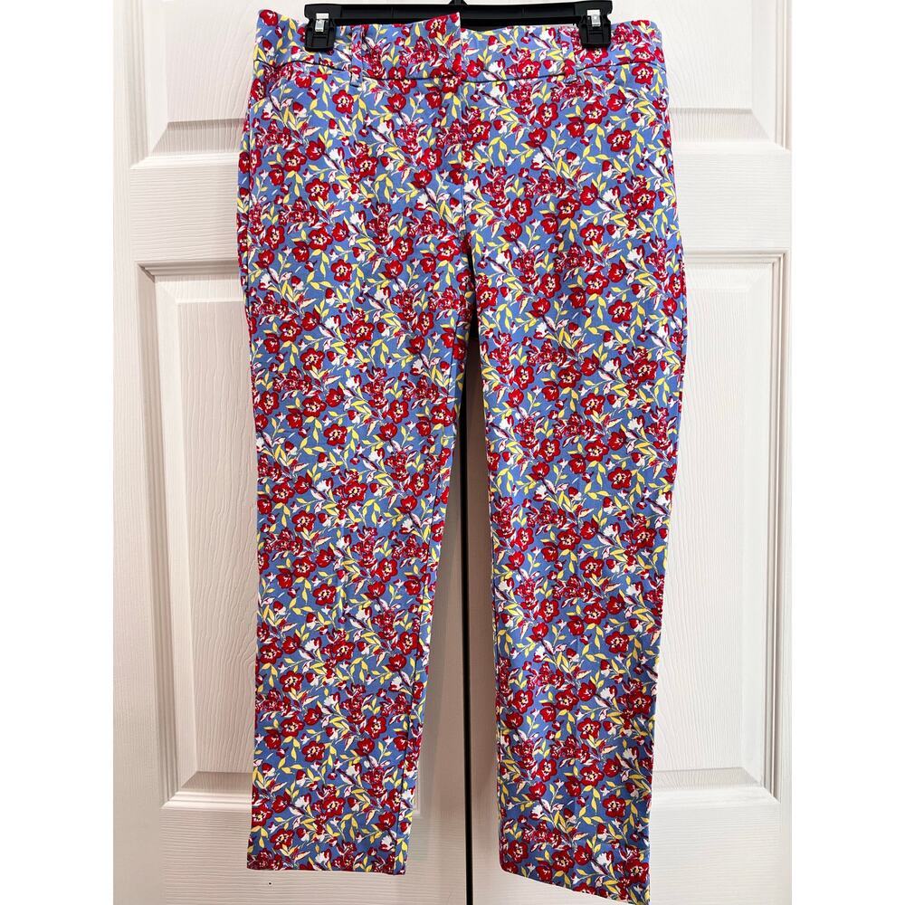 7th Ave Design Studio Floral Ankle Length Slacks Size 6. Cotton Great‎ Condition
